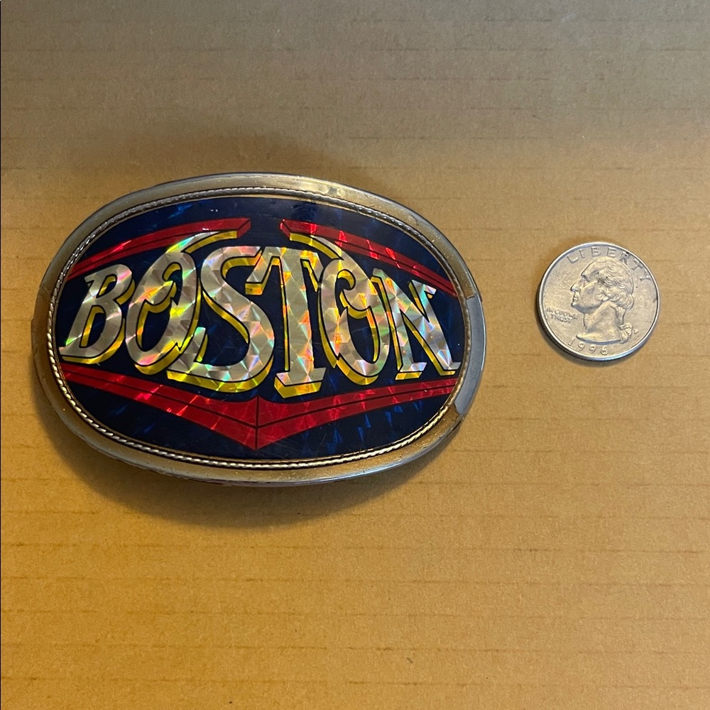 Boston Belt Buckle with Holographic Design from 1977.